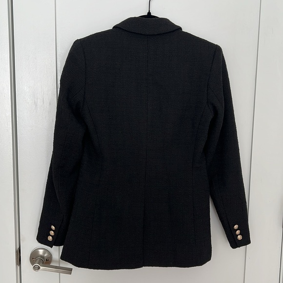 Black Double-Breasted Blazer with Gold Buttons - Picture 2 of 4
